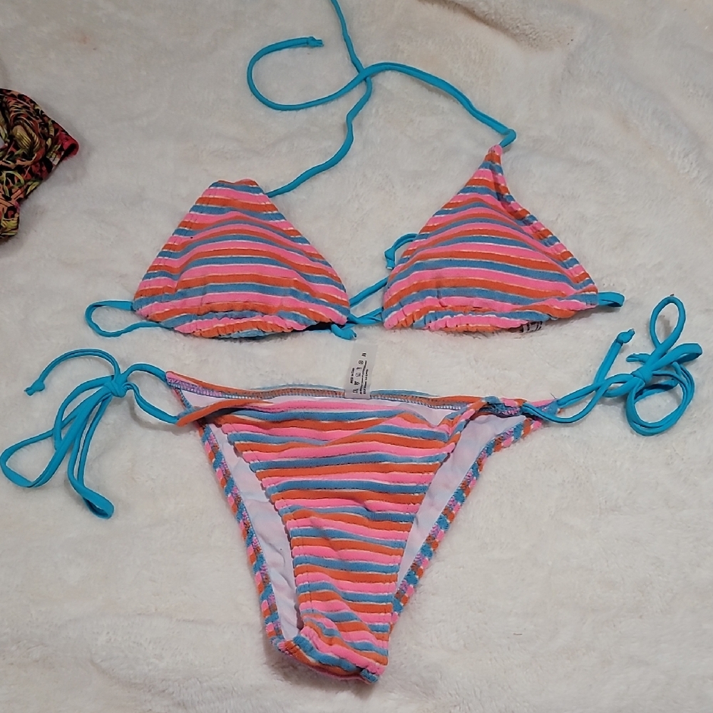 Colorful Striped Bikini Set